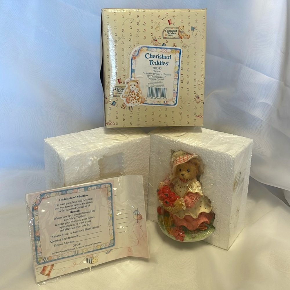 Cherished Teddies 4” ‘Autumn Brings A Season of Thanksgiving’ Figurine 1997